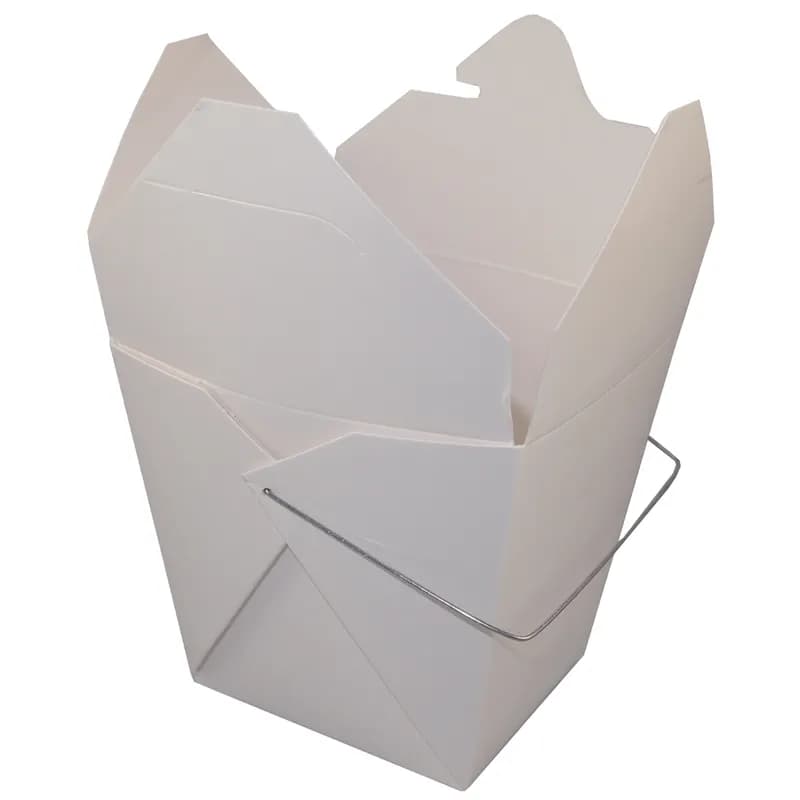 Fold-Pak® Food Pail 32 OZ 4.5X3.875X4.25 IN Paper White Square With Handle 500/Case