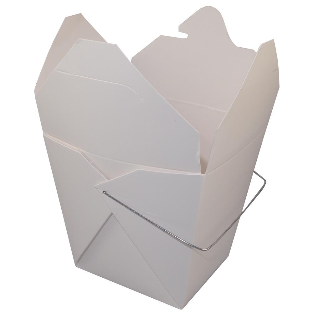 Fold-Pak® Food Pail 32 OZ 4.5X3.875X4.25 IN Paper White Square With Handle 500/Case
