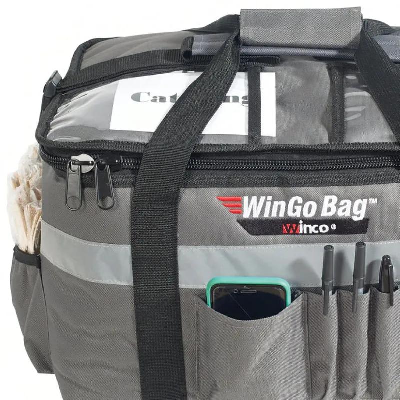 WinGo Catering Bag 23X15X14 IN Gray Polyester Insulated Large Premium 1/Each