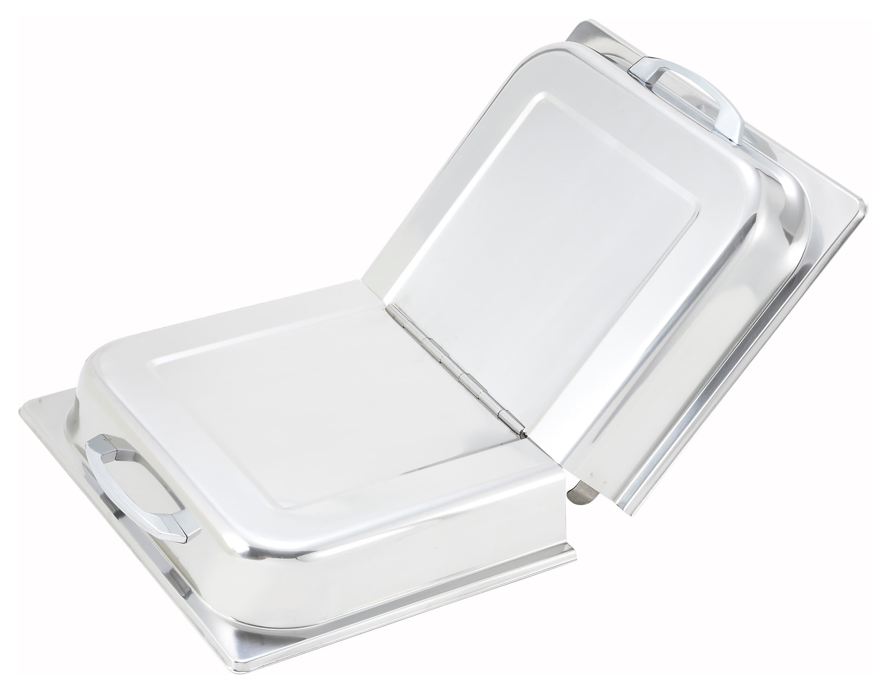 Food Pan Cover Full Size 21.1875X13.8125X2.5 IN Rectangle Stainless Steel With Hinged Dome Lid 1/Each