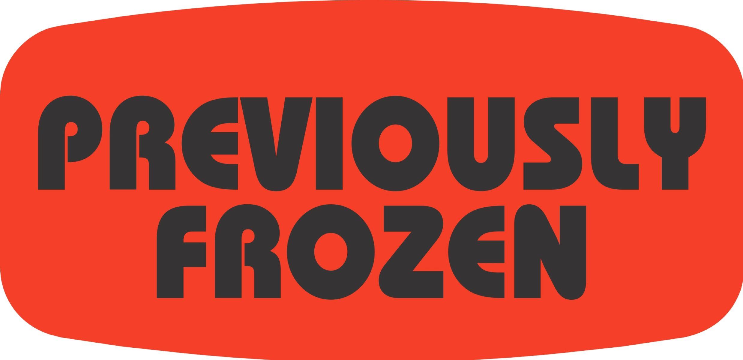 Previously Frozen Label Black Fluorescent Red Short Oval Dayglo 1000 Count/Roll 50 Rolls/Case 50000 Count/Case