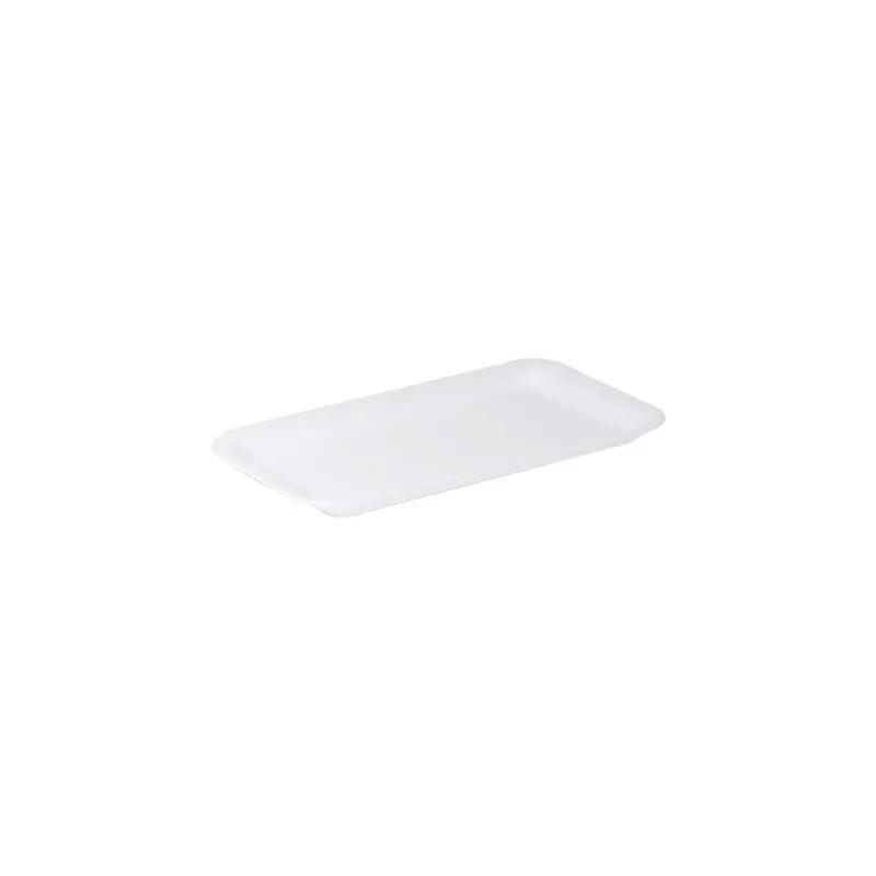 17S Meat Tray 8.25X4.75X0.5 IN 1 Compartment Polystyrene Foam Shallow White Rectangle 500/Case