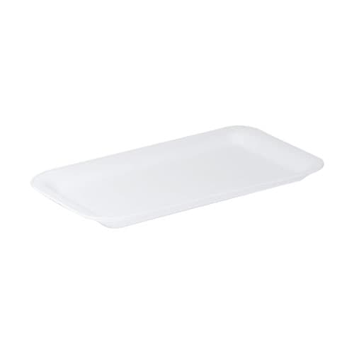 17S Meat Tray 8.25X4.75X0.5 IN 1 Compartment Polystyrene Foam Shallow White Rectangle 500/Case