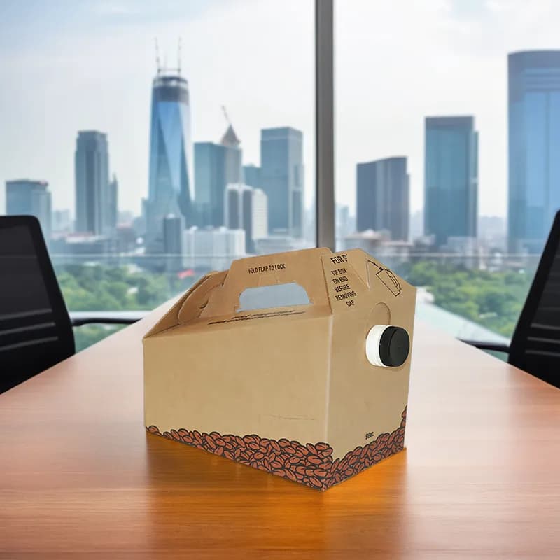 Hot Beverage Box Hot Beverage Dispenser 96 OZ Corrugated Paperboard Kraft 25/Case