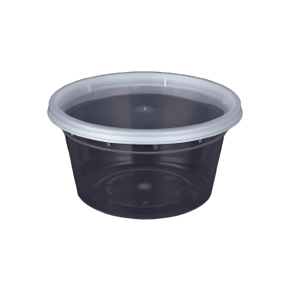 Deli Container Base & Lid Combo With Flat Lid 12 OZ PP Clear Round 240/Case
