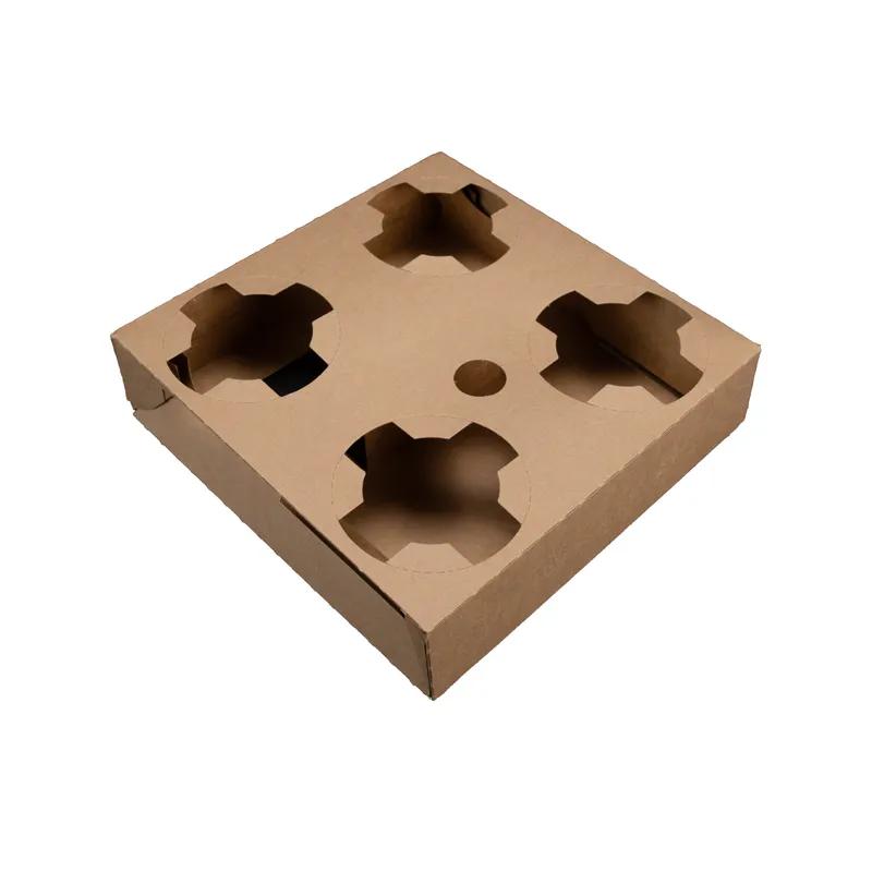 Cup Carrier 8.5X8.5X2 IN 4 Compartment Paper Without Handle 300/Case