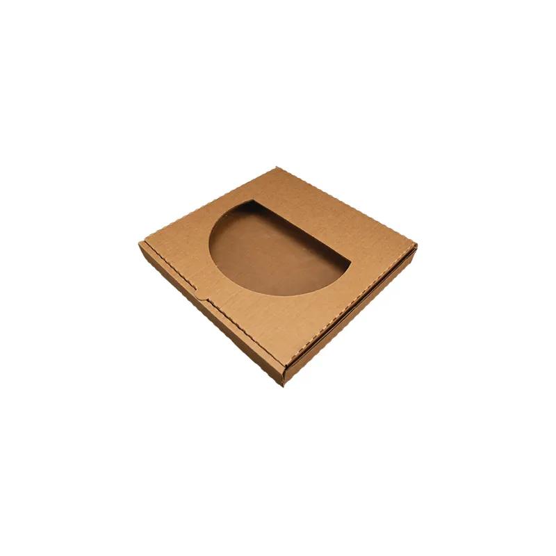 Pizza Box 12X12 IN Corrugated Paperboard Kraft Plain With Window 50/Case