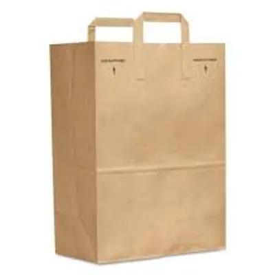 Bag 12X7X17 IN 1/6 BBL Paper Kraft Gusset With Handle 200/Case