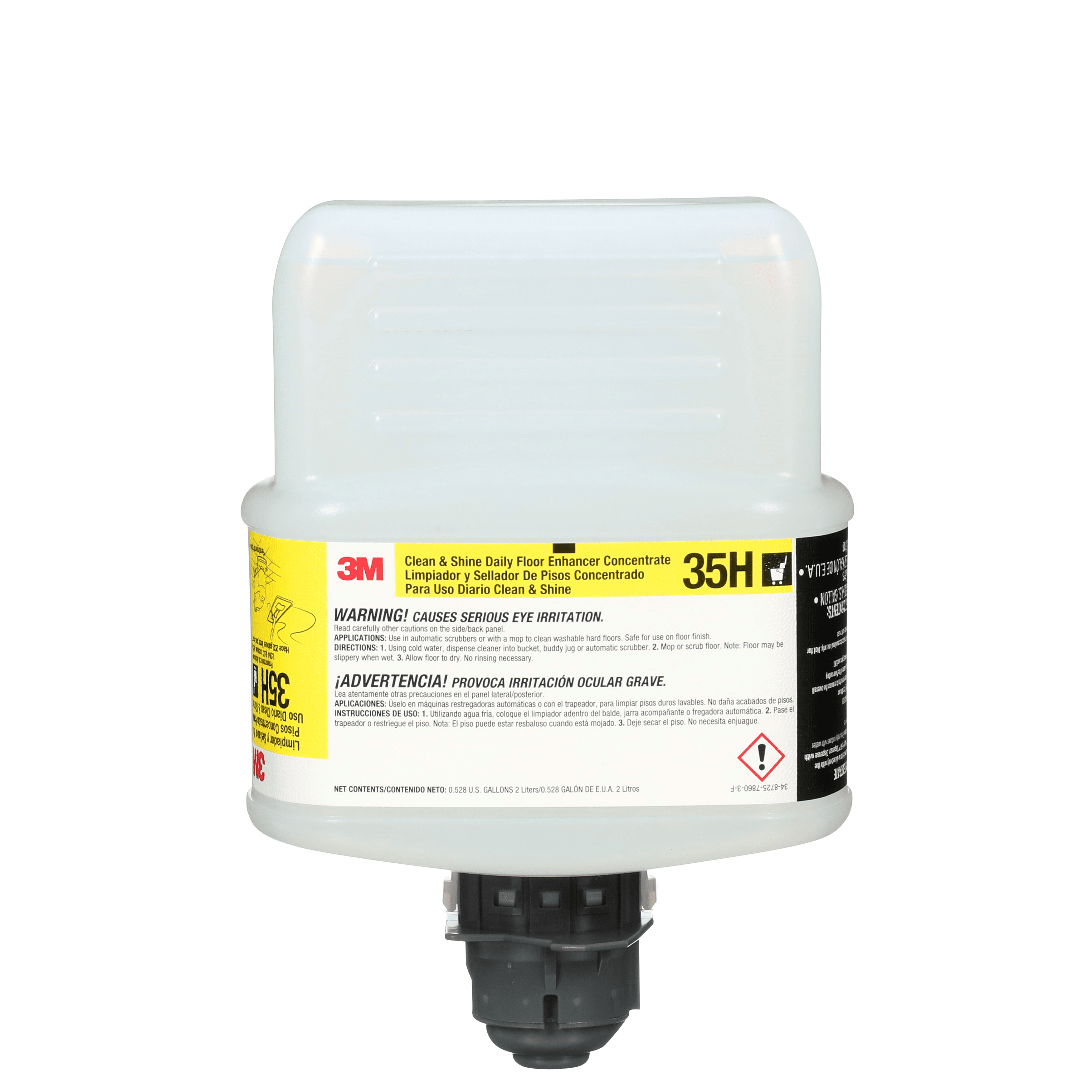 3M™ Clean & Shine 35H Floor Enhancer 2 L Daily Concentrate No Rinse Daily 6/Case