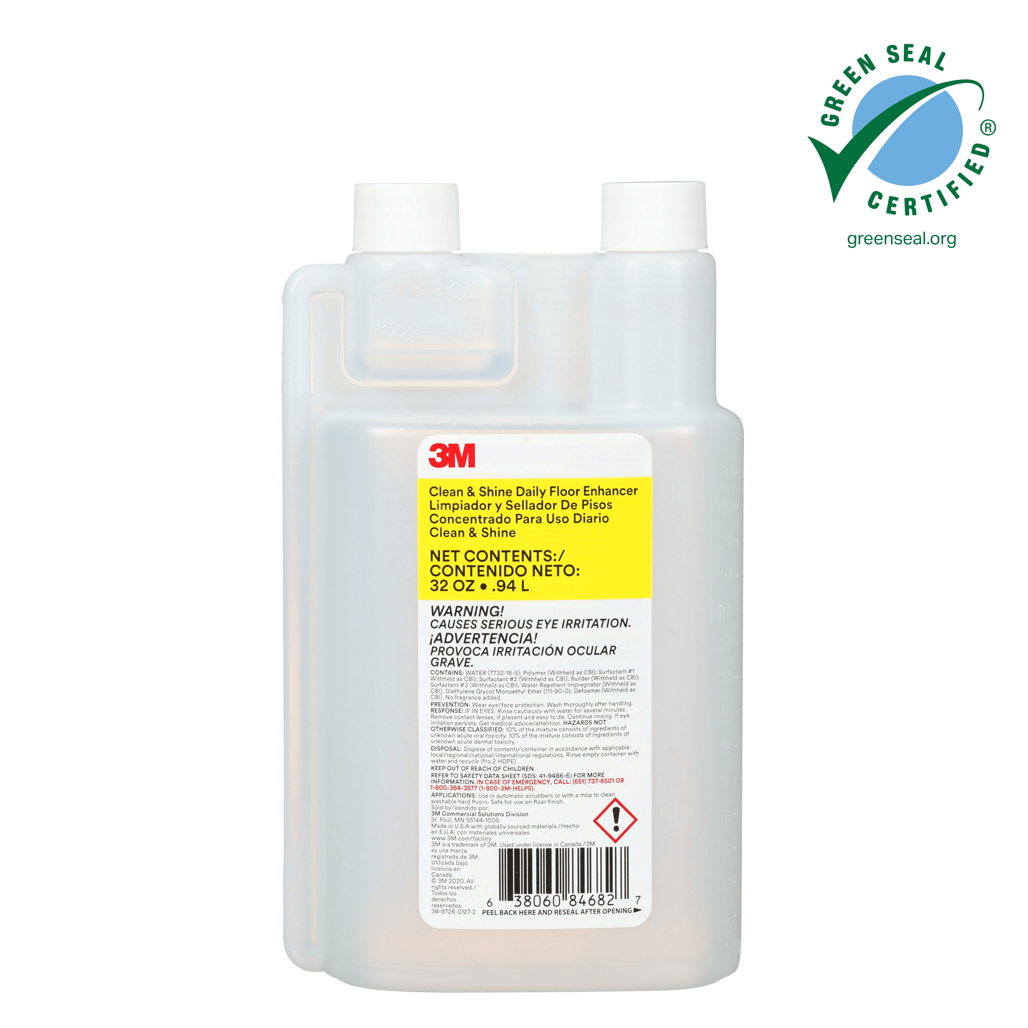 3M™ Clean & Shine Floor Enhancer 32 FLOZ Daily No Rinse Daily Doser 6/Case