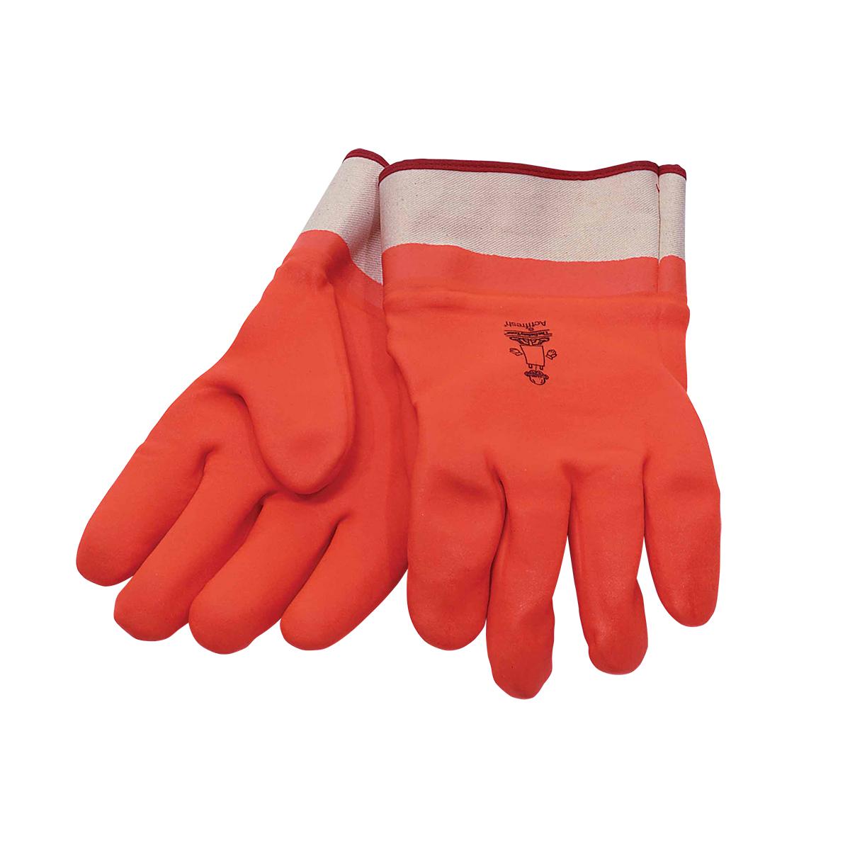 Work Gloves Orange Foam Lined Insulated Winter Grip 1/Pair