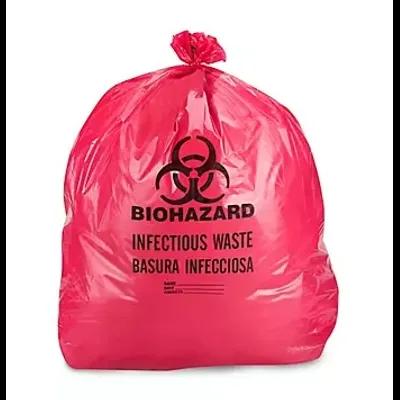 Biohazard Bag 30X43 IN Red Plastic 1.3MIL 200/Case