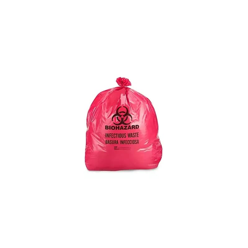 Biohazard Bag 30X43 IN Red Plastic 1.3MIL 200/Case