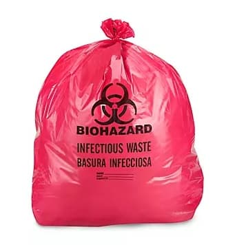 Biohazard Bag 30X43 IN Red Plastic 1.3MIL 200/Case