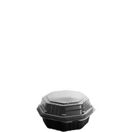 Solo® Creative Carryouts® OctaView® Take-Out Container Hinged 6.75X6.28X3.08 IN PP Black Clear Convertible Vented 100 Count/Pack 2 Packs/Case