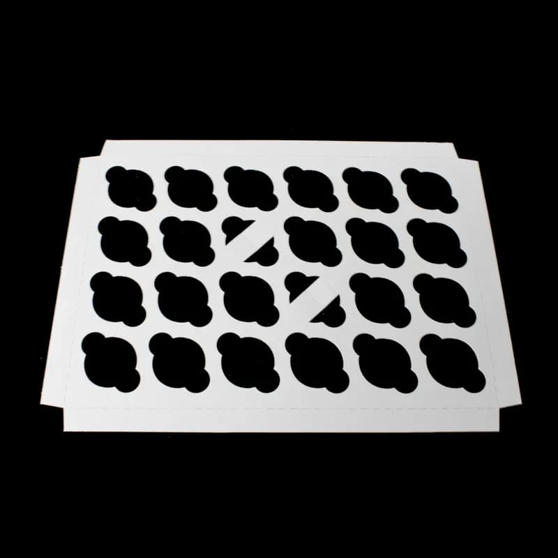 Cupcake Insert Mini 13.9375X9.9375X0.75 IN 24 Compartment Cardboard White Kraft 100/Case