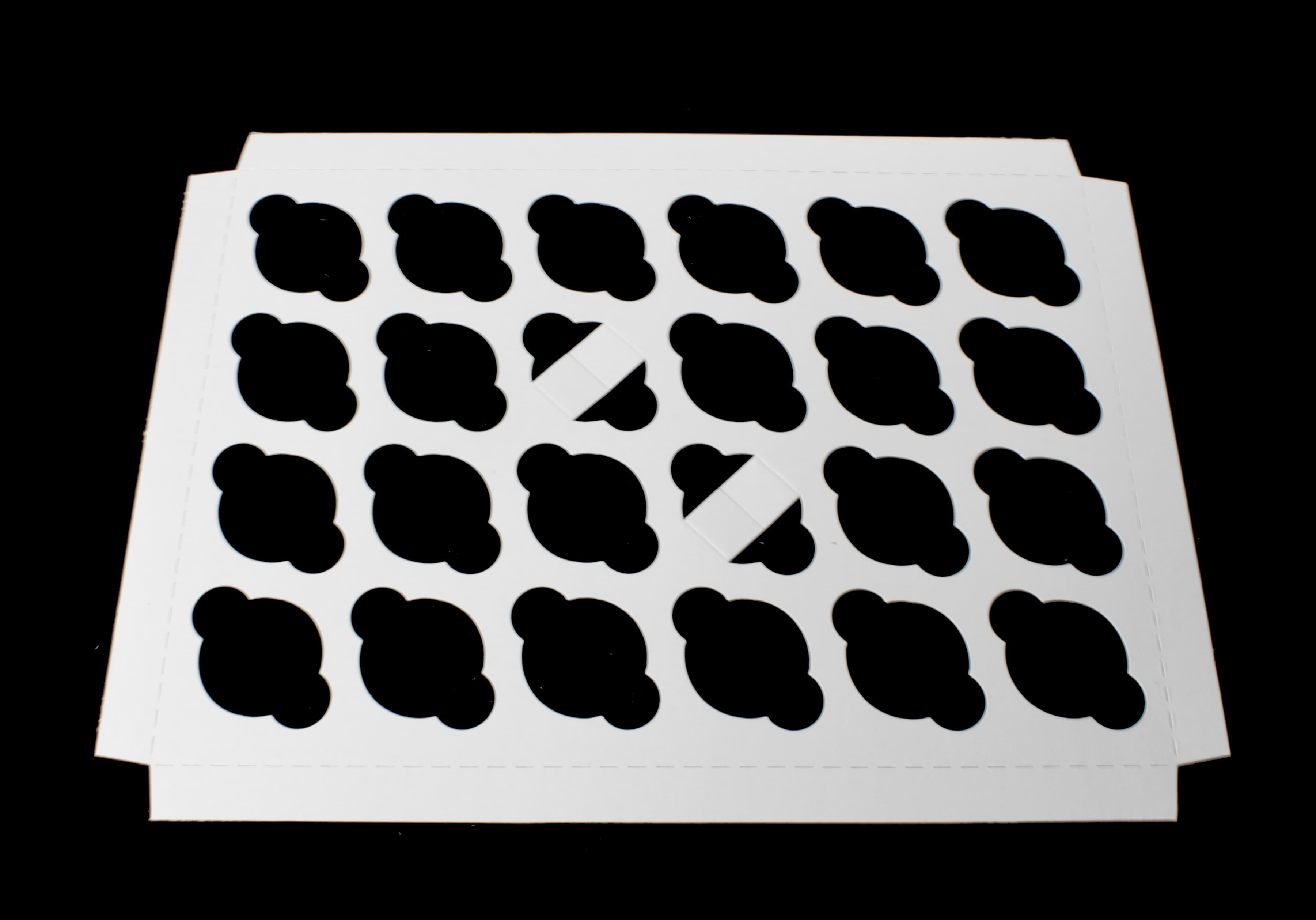 Cupcake Insert Mini 13.9375X9.9375X0.75 IN 24 Compartment Cardboard White Kraft 100/Case