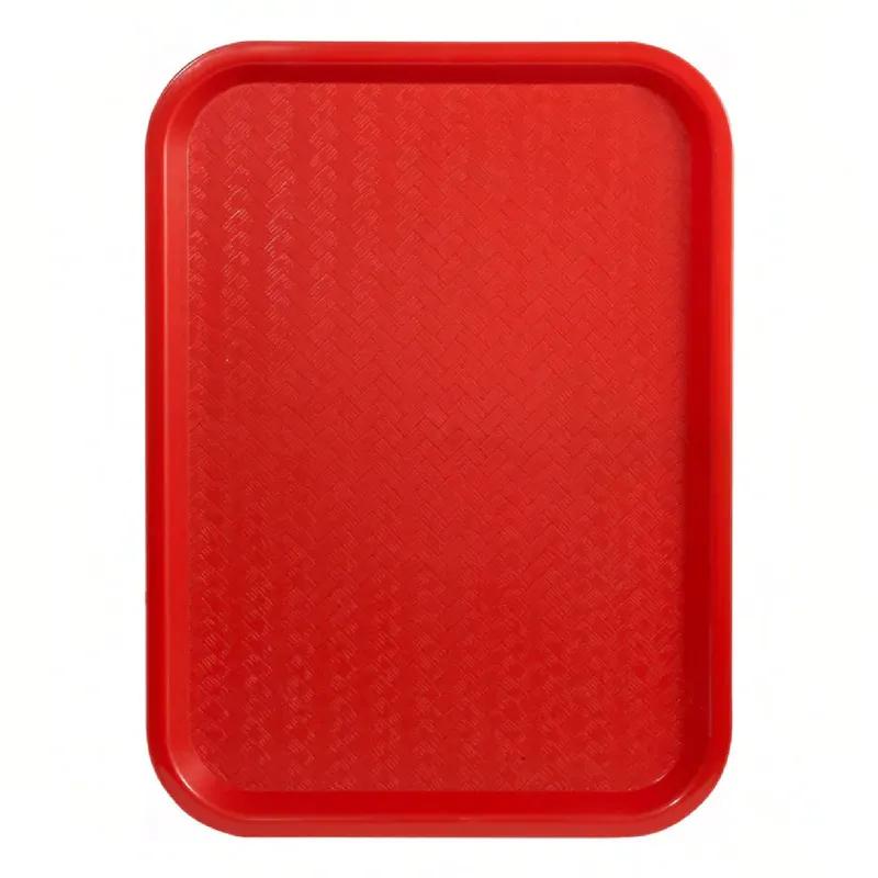 Fast Food Tray 16.13X12X0.75 IN Plastic Red Stackable Dishwasher Safe 1/Each