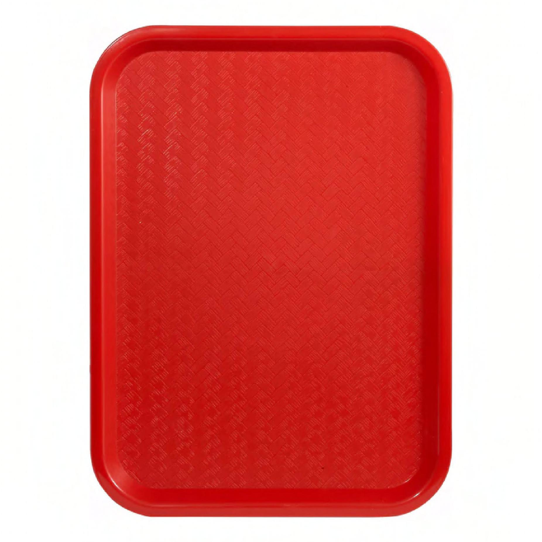Fast Food Tray 16.13X12X0.75 IN Plastic Red Stackable Dishwasher Safe 1/Each