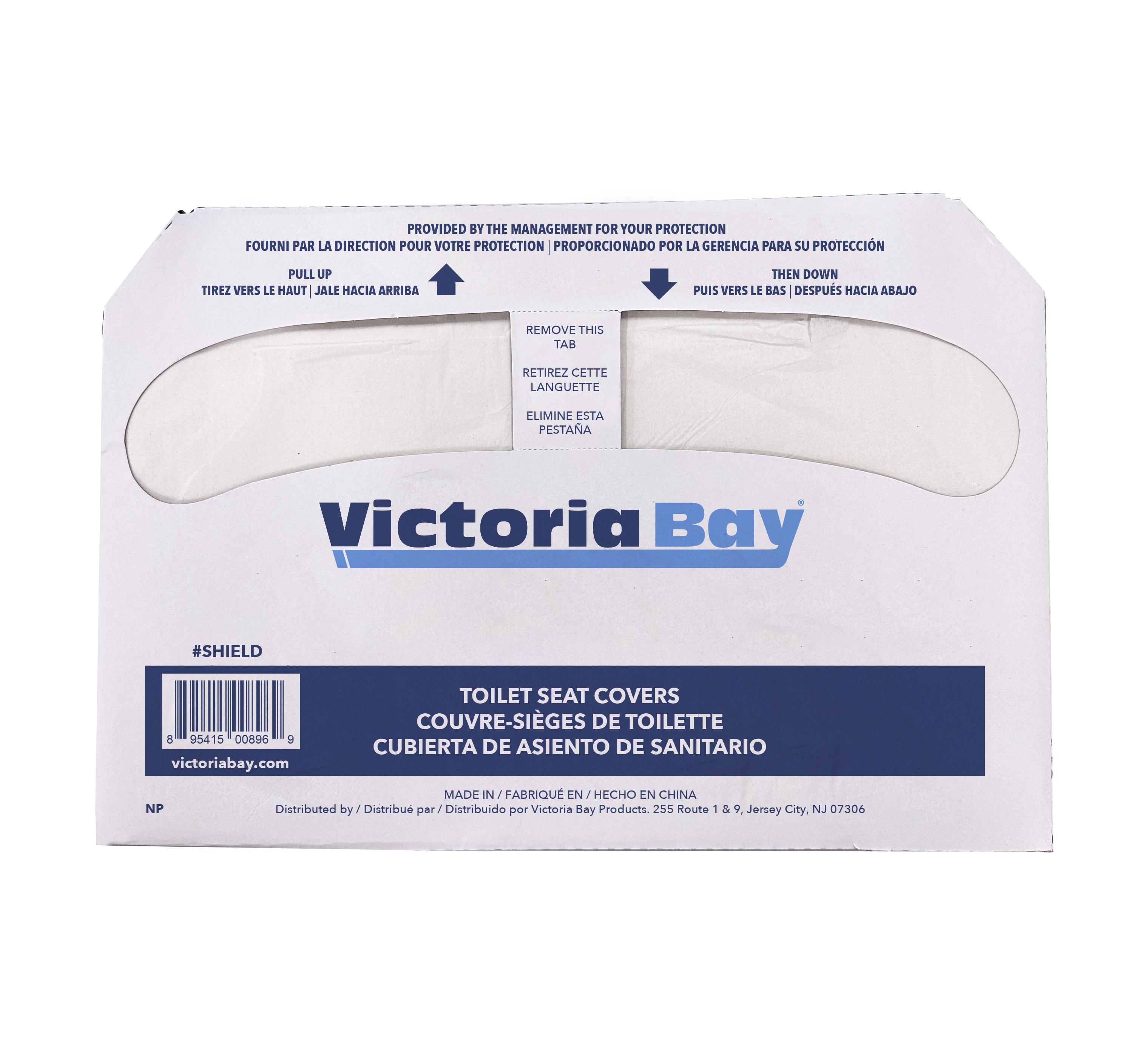 Victoria Bay Toilet Seat Cover White Half-Fold 5000/Case
