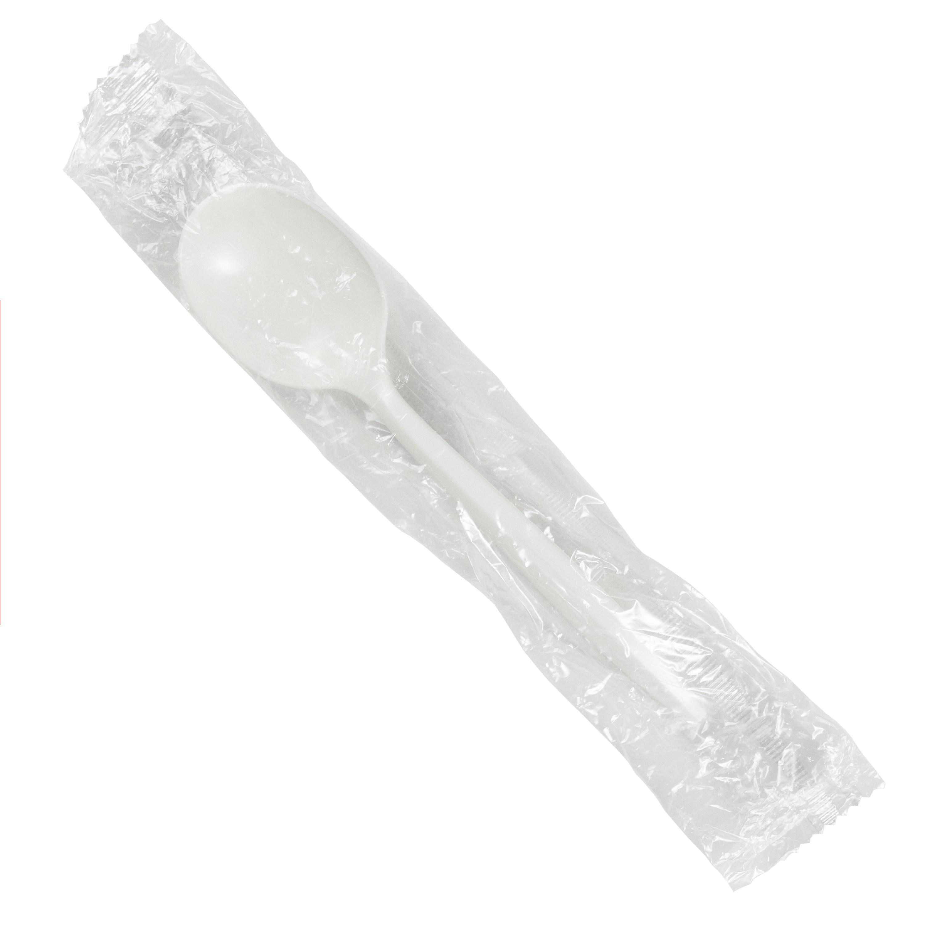 Soup Spoon PP White Medium Weight Individually Wrapped 1000/Case
