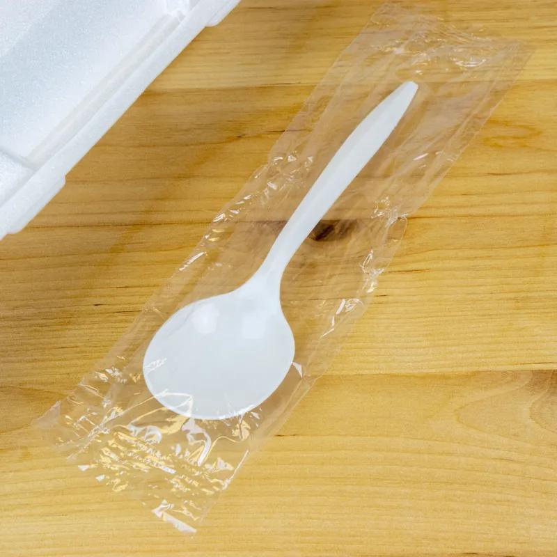Soup Spoon PP White Medium Weight Individually Wrapped 1000/Case