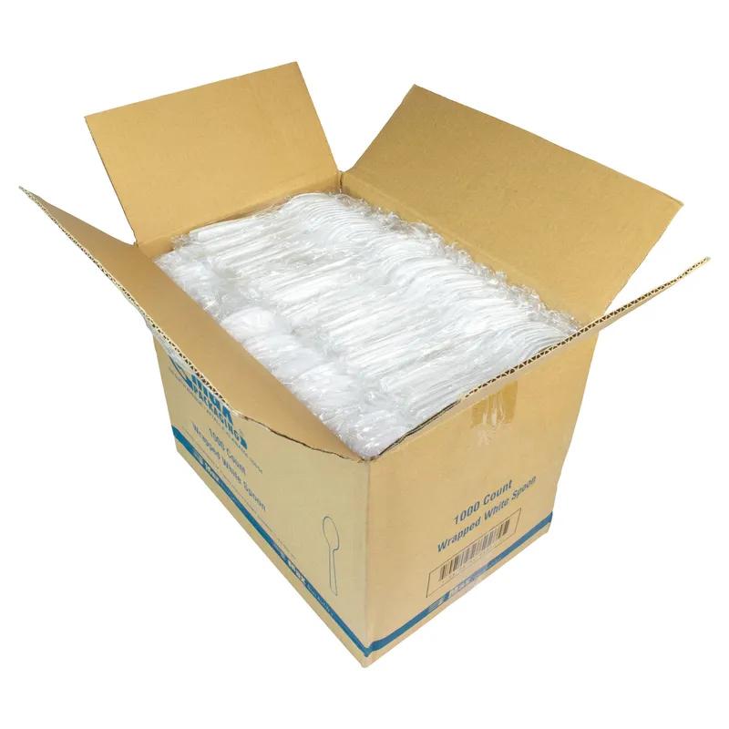Soup Spoon PP White Medium Weight Individually Wrapped 1000/Case