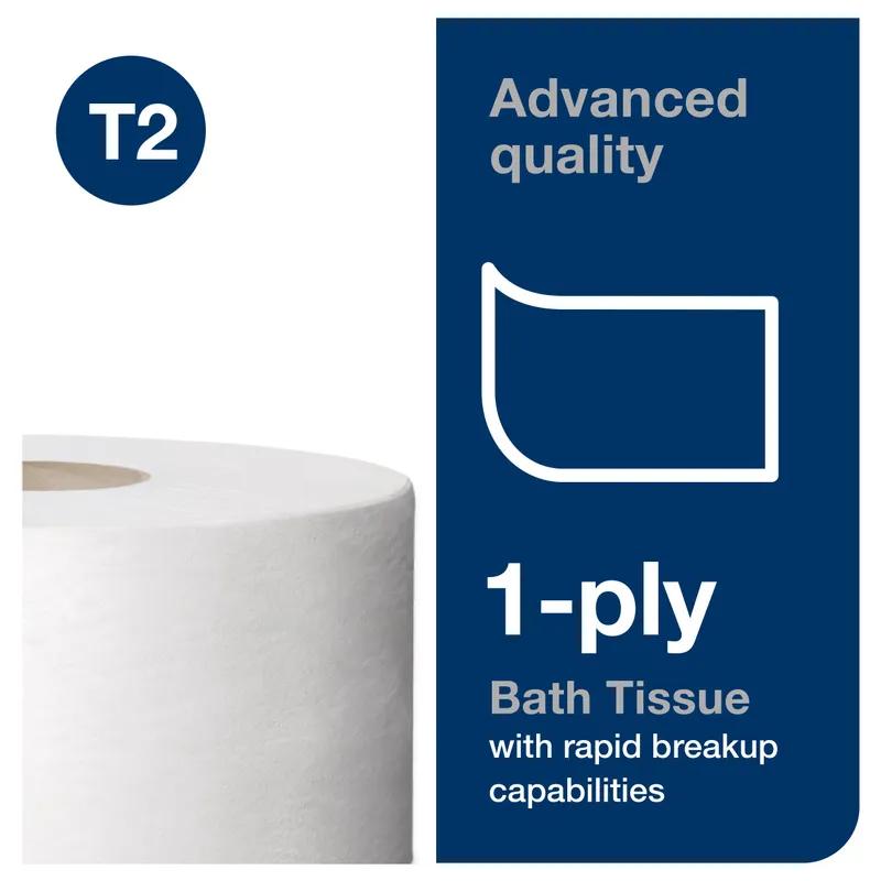 Tork Toilet Paper & Tissue Roll T2 3.48IN X1200FT 1PLY White Jumbo (JRT) High Capacity Refill 12 Rolls/Case