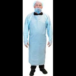General Purpose Apron XL 35X48 IN Blue 4.5MIL PE Disposable Thumb Hole Sleeves Waist Ties 100/Case