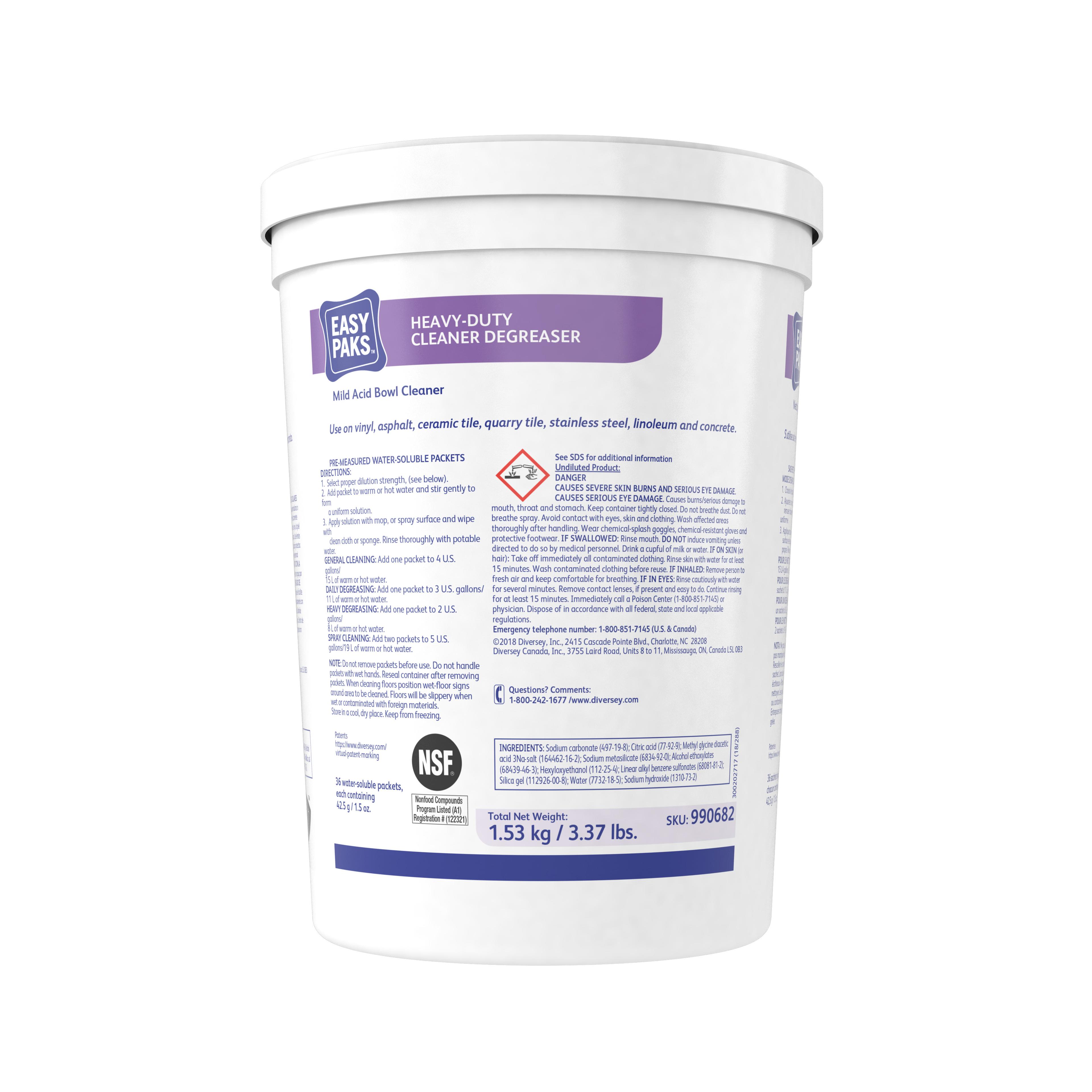 Easy Paks® Cleaner & Degreaser Multi Surface Heavy Duty Powder RTU Heavy Duty 36 Count/Pack 1 Packs/Case 36 Count/Case