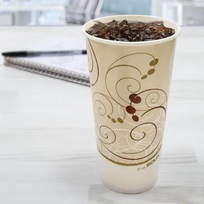 Solo® Cold Cup 21 OZ Double Sided Poly Paper (DSP) Multicolor Symphony® Stock Print 50 Count/Pack 20 Packs/Case