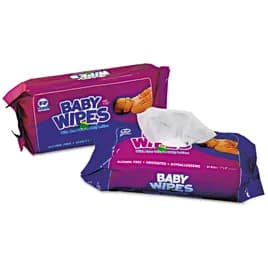 Baby Wipe Unscented White Cloth Hypoallergenic Refill Pack Pre-Moistened 960/Case
