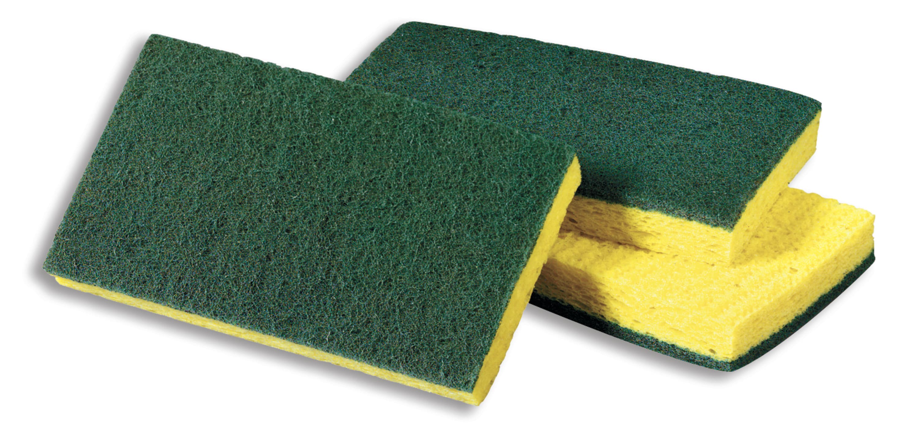 3M™ 74 Scrub Sponge 6X3.5 IN Medium Duty Cellulose Green Yellow Rectangle 20/Case