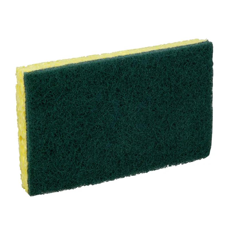 3M™ 74 Scrub Sponge 6X3.5 IN Medium Duty Cellulose Green Yellow Rectangle 20/Case