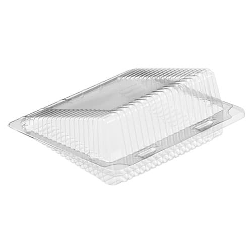 Polar Pak® Cake Slice Hinged Container With Dome Lid 16.87X12.2X3.5 IN PET Clear Square 240/Case