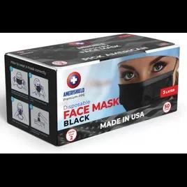 Mask Black 3PLY Ear Loop 50/Box