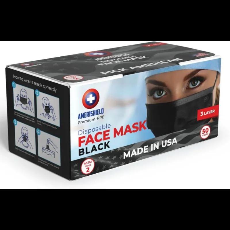 Mask Black 3PLY Ear Loop 50/Box