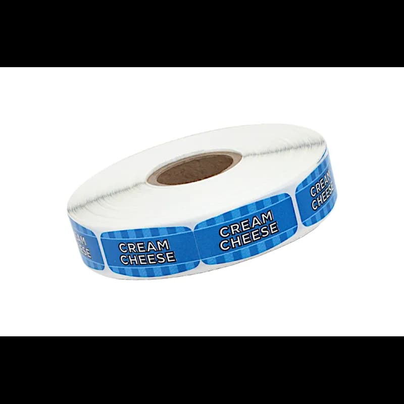 Cream Cheese Bakery Flavor Label 0.625X1.25 IN Blue Oval 4 Color Process UV 1000 Count/Roll 50 Rolls/Case