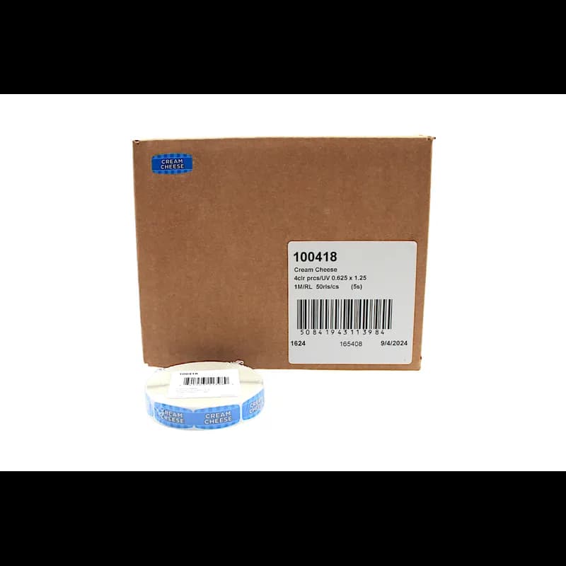 Cream Cheese Bakery Flavor Label 0.625X1.25 IN Blue Oval 4 Color Process UV 1000 Count/Roll 50 Rolls/Case