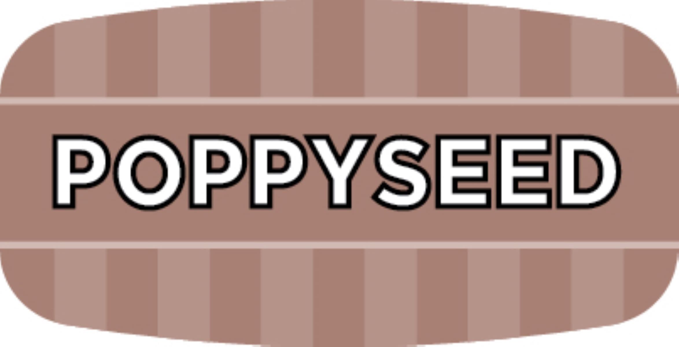 Poppyseed Bakery Flavor Label 0.625X1.25 IN 4 Color Process UV 1000 Count/Roll 50 Rolls/Case 50000 Count/Case