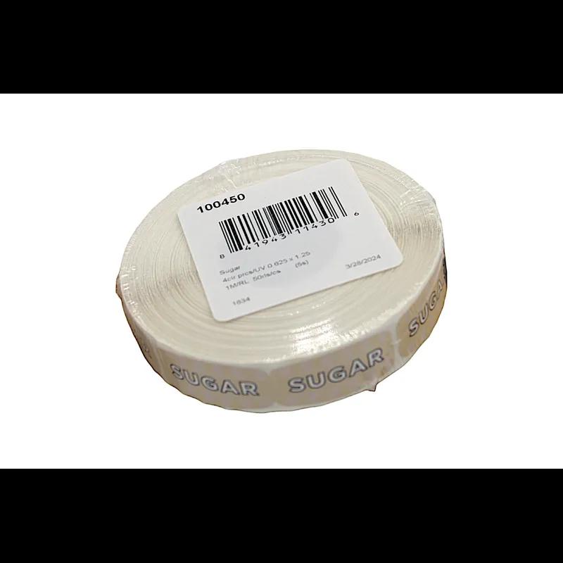 Sugar Bakery Flavor Label 0.625X1.25 IN White Oval 4 Color Process UV 1000 Count/Roll 50 Rolls/Case 50000 Count/Case