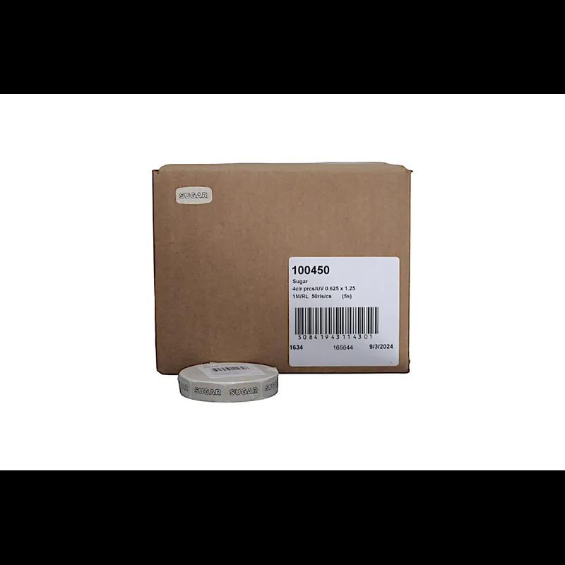 Sugar Bakery Flavor Label 0.625X1.25 IN White Oval 4 Color Process UV 1000 Count/Roll 50 Rolls/Case 50000 Count/Case