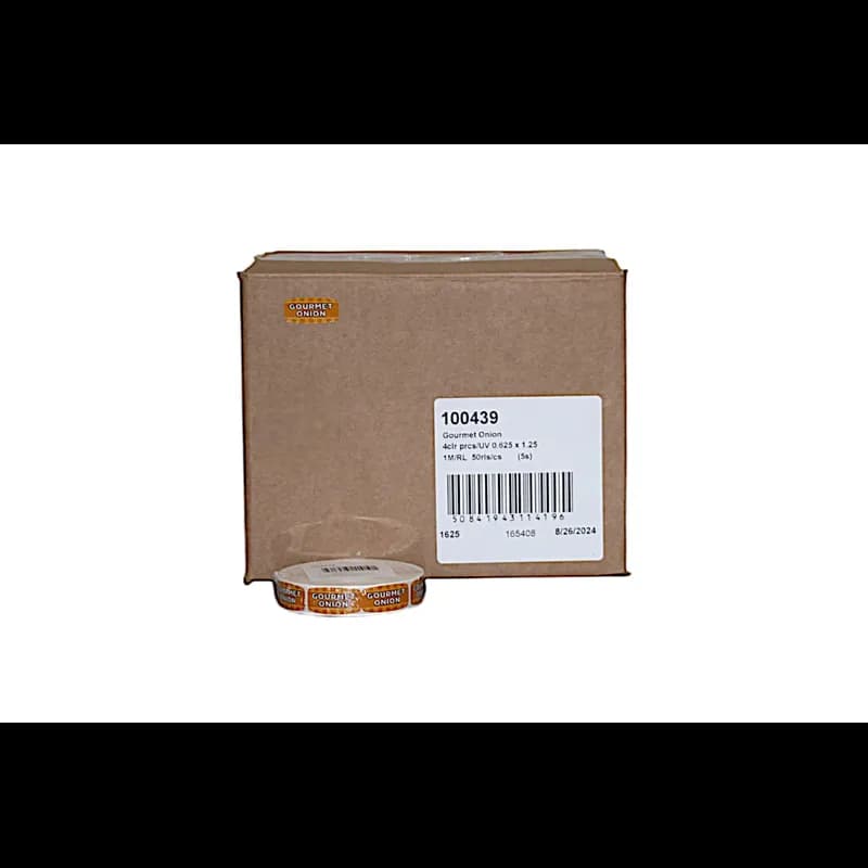 Gourmet Onion Bakery Flavor Label 0.625X1.25 IN 4 Color Process UV 1000 Count/Roll 50 Rolls/Case 50000 Count/Case