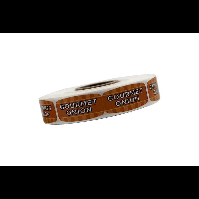 Gourmet Onion Bakery Flavor Label 0.625X1.25 IN 4 Color Process UV 1000 Count/Roll 50 Rolls/Case 50000 Count/Case
