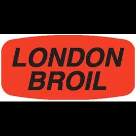 London Broil Label 0.625X1.25 IN Black Fluorescent Red Short Oval Dayglo 1000 Count/Roll 50 Rolls/Case 50000 Count/Case