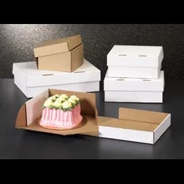 Cake Box 14X14X5.5 IN Corrugated Paperboard White Kraft Square 25/Case
