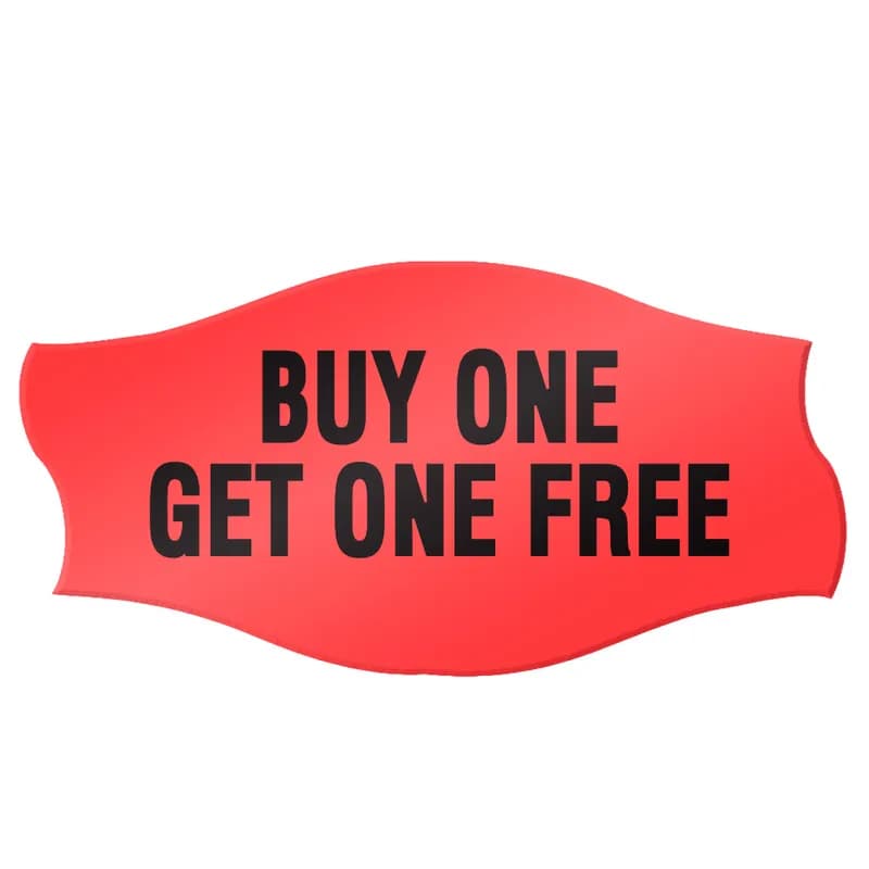 Buy 1 Get 1 Free Label Dayglo 1000/Roll