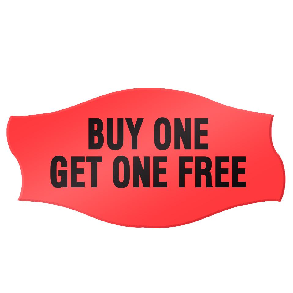 Buy 1 Get 1 Free Label Dayglo 1000/Roll