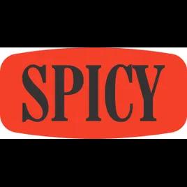 Spicy Label 0.625X1.25 IN Black Fluorescent Red Short Oval Dayglo 1000 Count/Roll 50 Rolls/Case 50000 Count/Case
