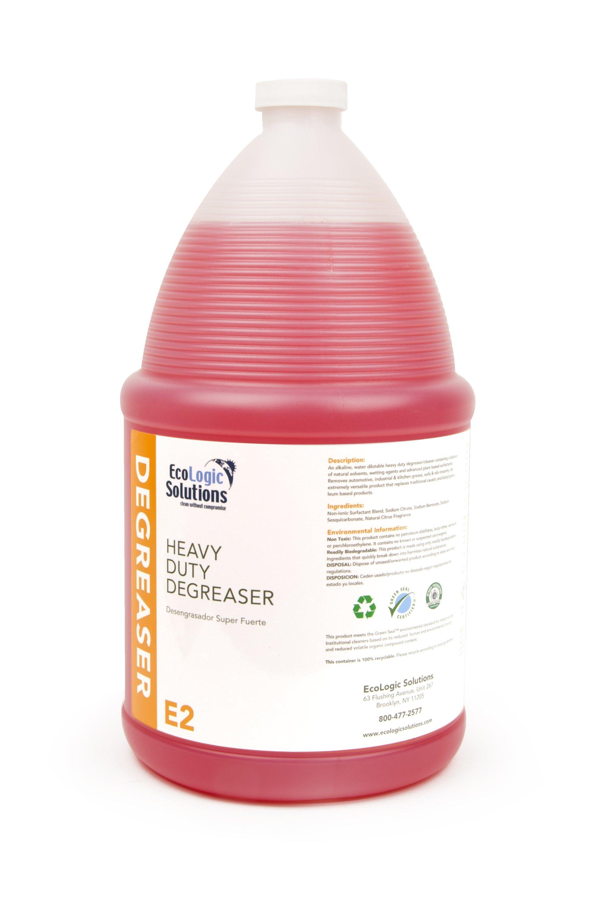 EcoLogic Solutions Citrus Scent Degreaser 1 GAL Multi Surface Heavy Duty Alkaline Concentrate 4/Case